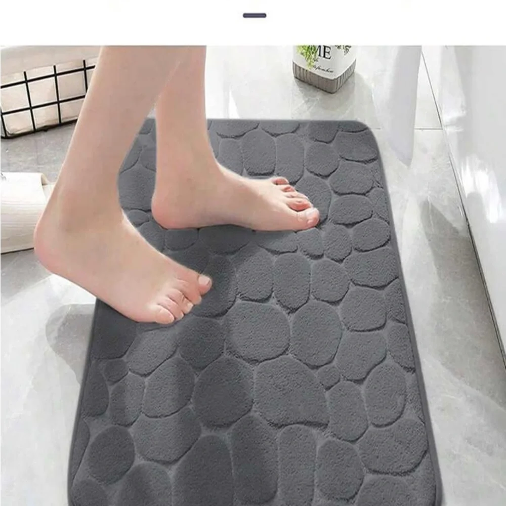 24”x16” Dark gray memory foam bath rug bathroom mat absorbent machine washable